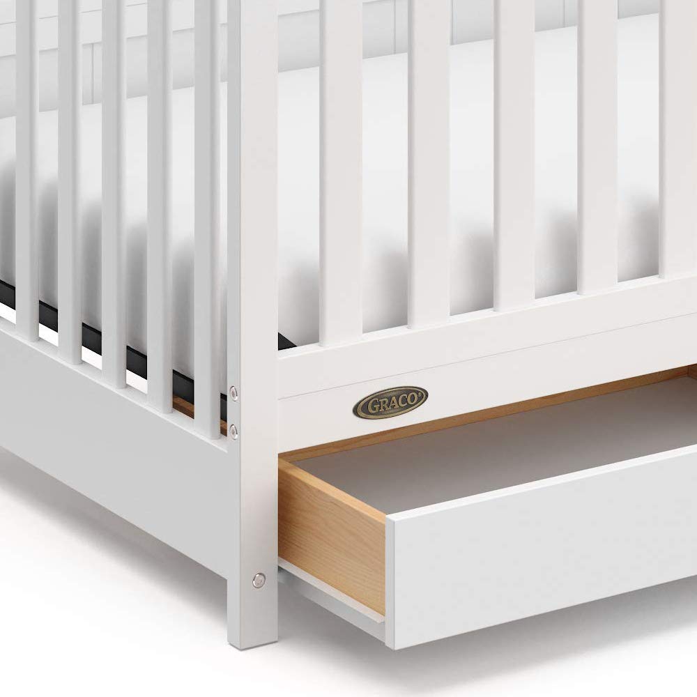 Graco Hadley 5-in-1 Convertible Crib with Drawer (White) – GREENGUARD Gold Certified, Crib with Drawer Combo, Full-Size Nursery Storage Drawer, Converts to Toddler Bed, Daybed - Image 18