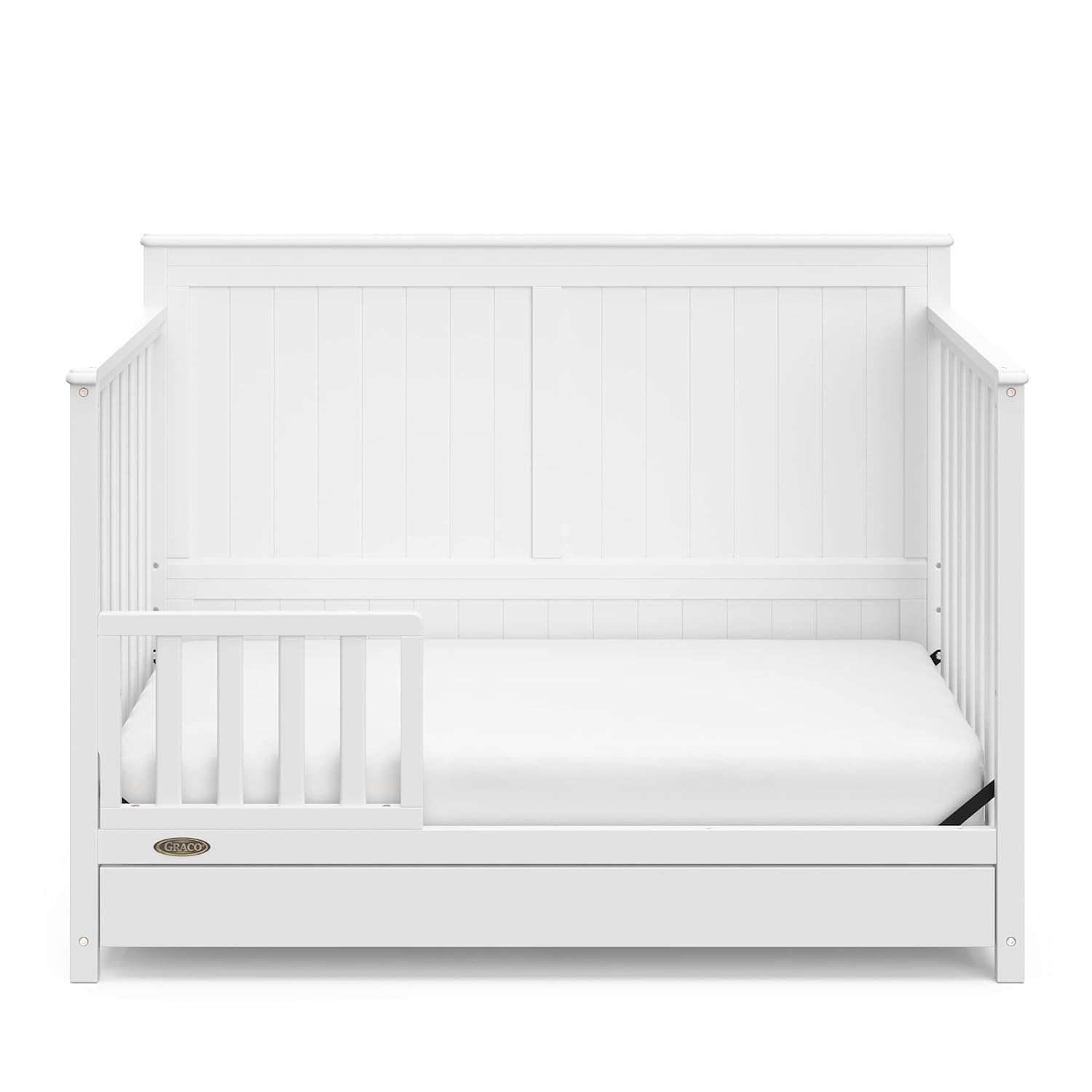 Graco Hadley 5-in-1 Convertible Crib with Drawer (White) – GREENGUARD Gold Certified, Crib with Drawer Combo, Full-Size Nursery Storage Drawer, Converts to Toddler Bed, Daybed - Image 15