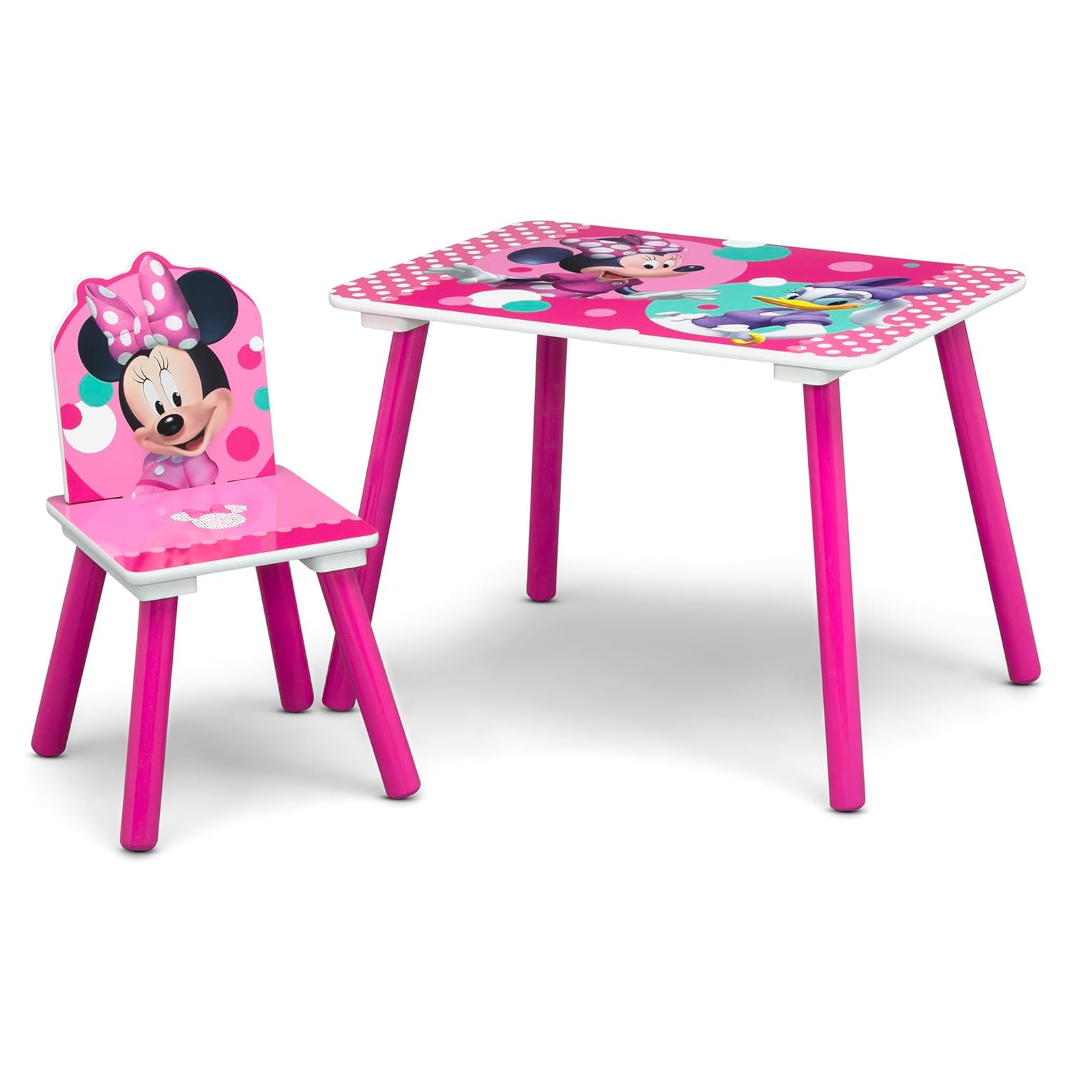 Delta Children Disney Minnie Mouse 4-Piece Toddler Room-in-a-Box Set – Includes Sleep and Play Toddler Bed, Table, 1 Chair and Toy Box, Pink - Image 11