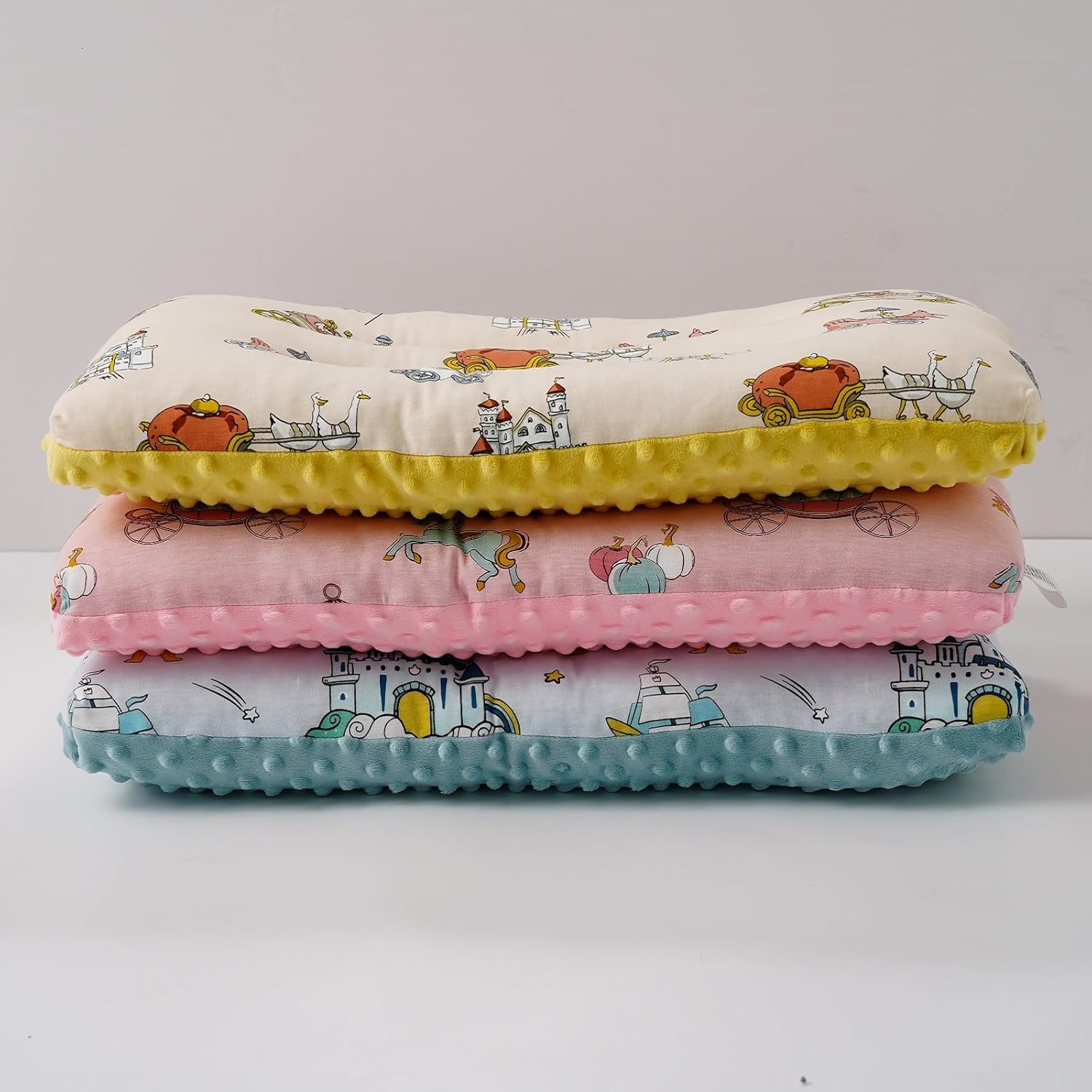Reidio 1Pcs Toddler Pillow Double Sided Breathable Soft Cotton & Minky Dot Fabric Kids Pillow Cute Small Pillow Machine Washable (Blue) - Image 10