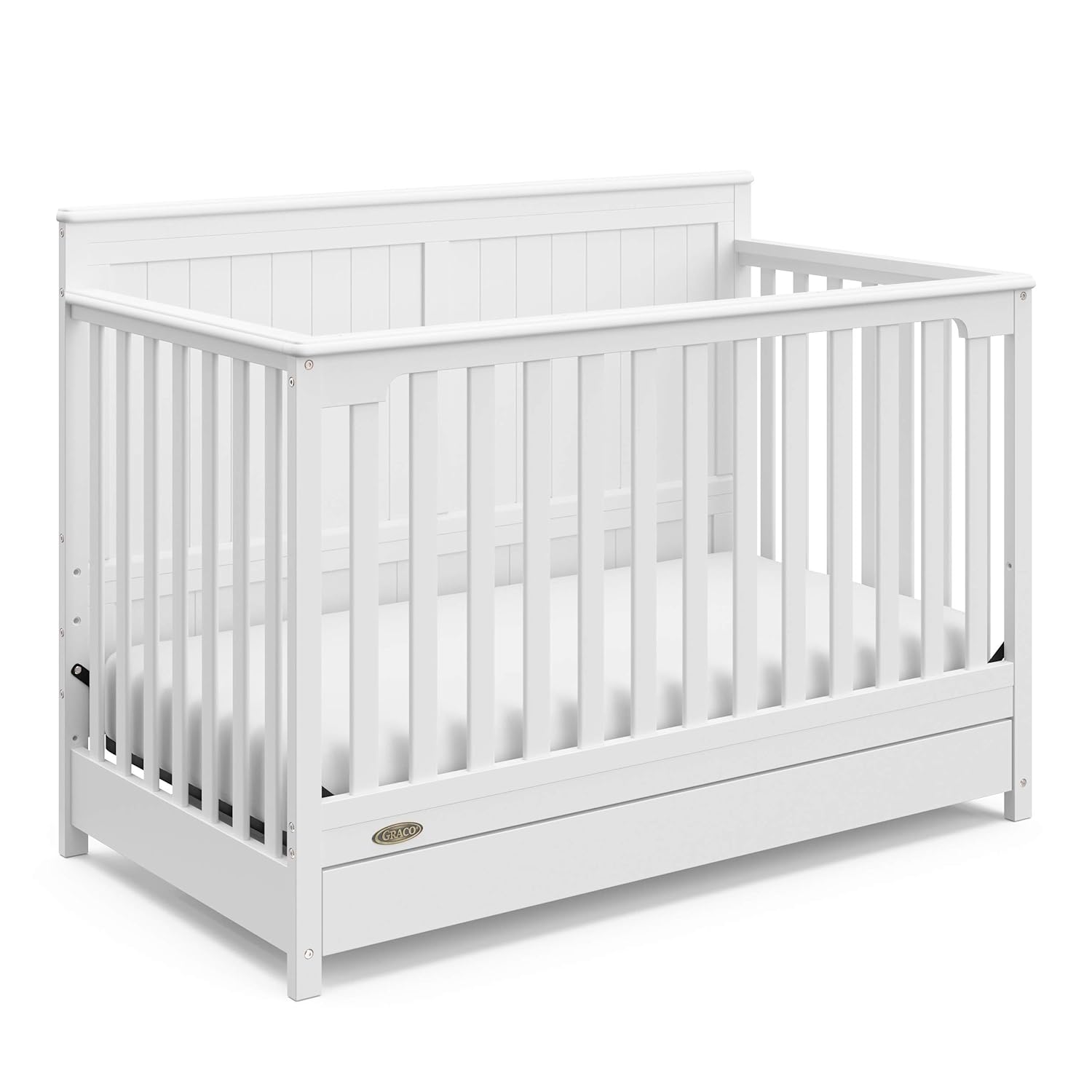 Graco Hadley 5-in-1 Convertible Crib with Drawer (White) – GREENGUARD Gold Certified, Crib with Drawer Combo, Full-Size Nursery Storage Drawer, Converts to Toddler Bed, Daybed - Image 10