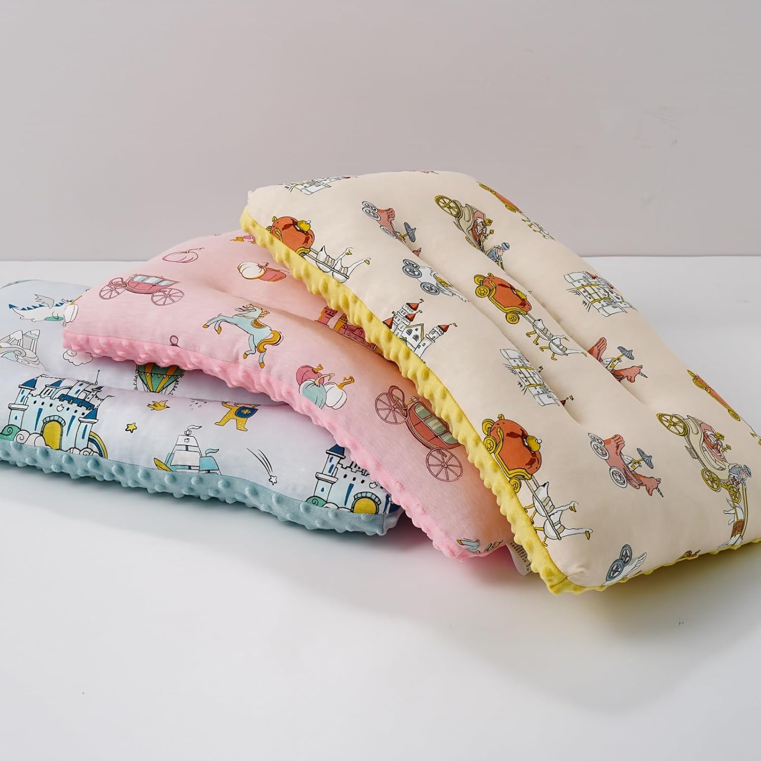 Reidio 1Pcs Toddler Pillow Double Sided Breathable Soft Cotton & Minky Dot Fabric Kids Pillow Cute Small Pillow Machine Washable (Blue) - Image 9