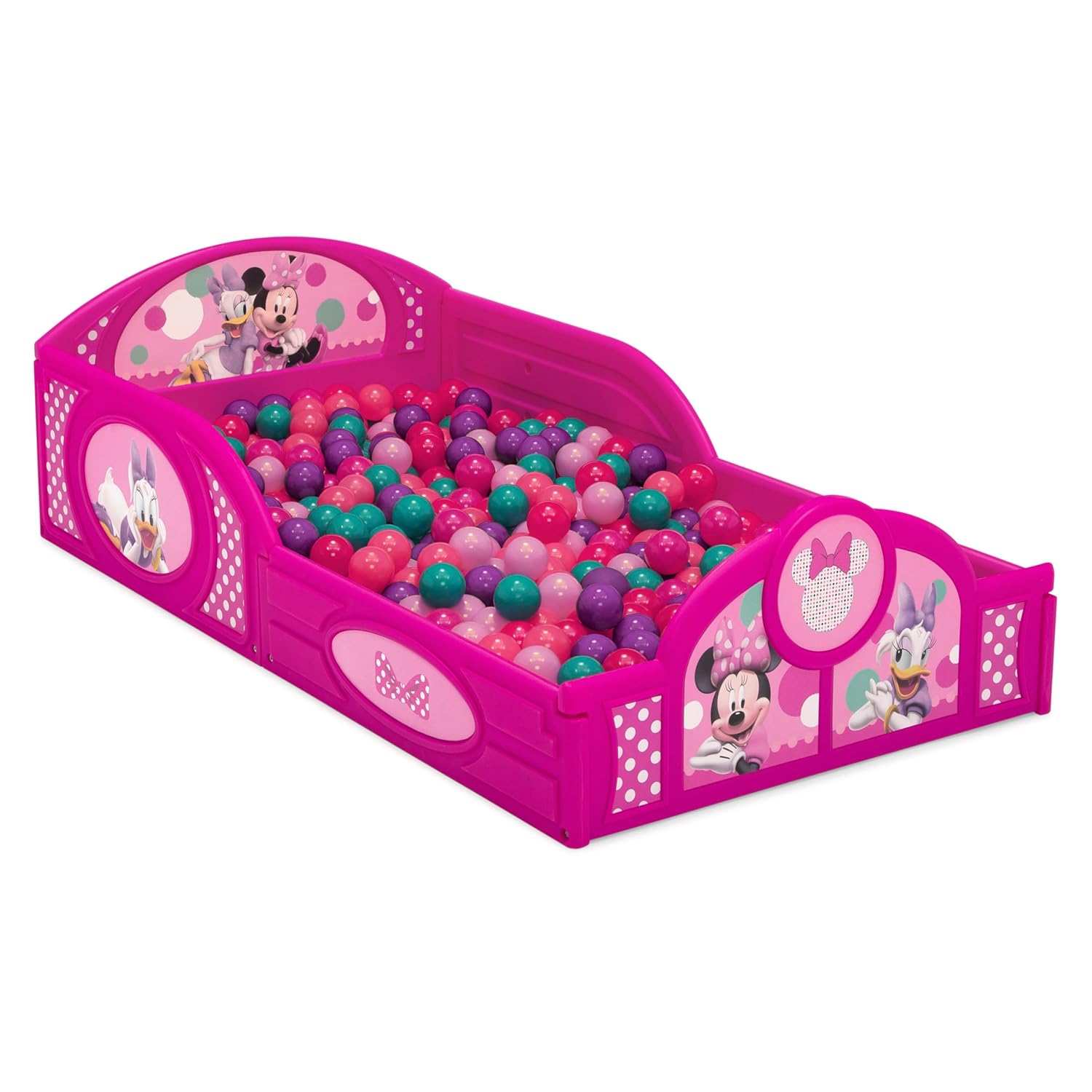 Delta Children Disney Minnie Mouse 4-Piece Toddler Room-in-a-Box Set – Includes Sleep and Play Toddler Bed, Table, 1 Chair and Toy Box, Pink - Image 10