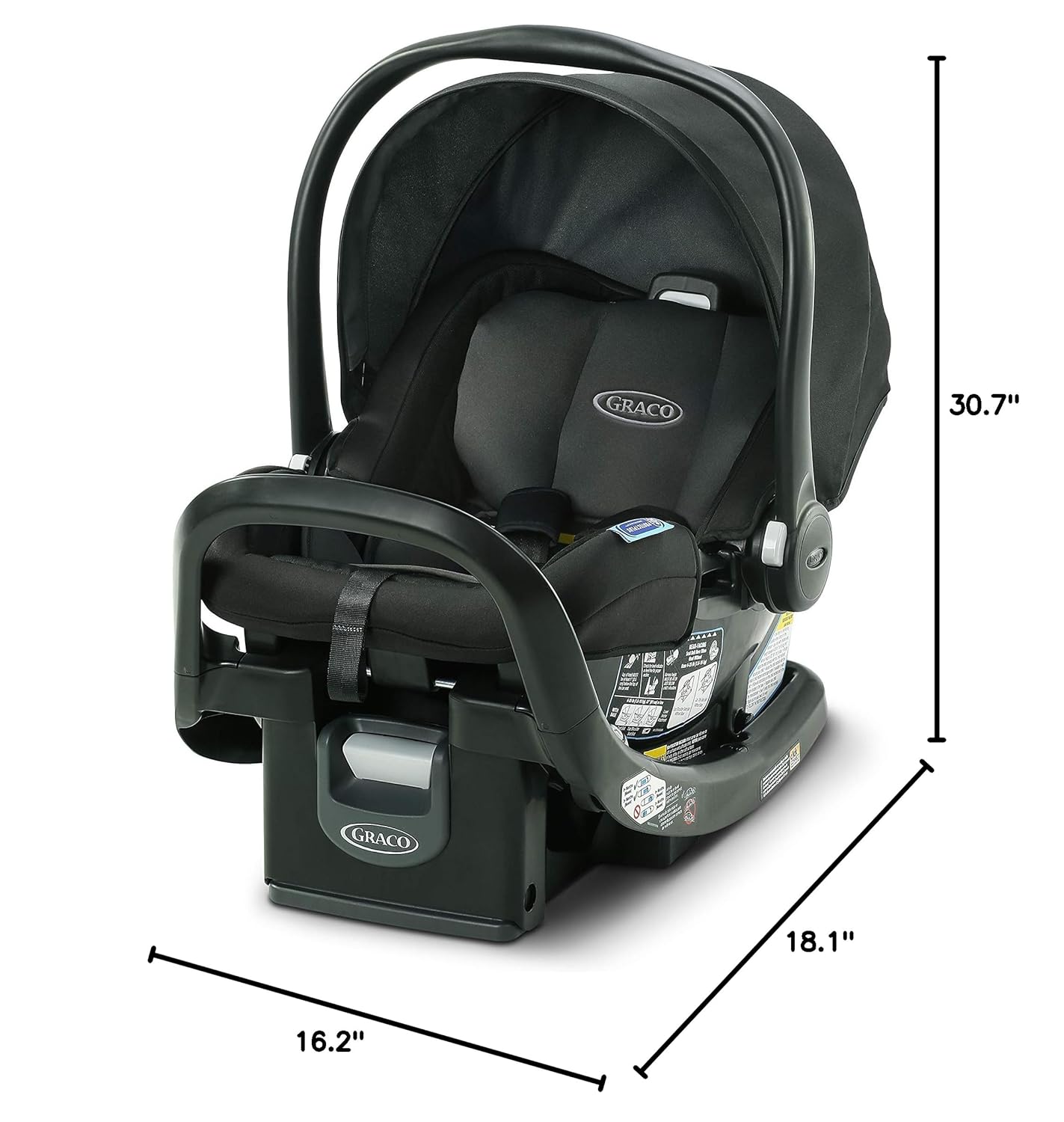 Graco SnugRide SnugFit Infant Car Seat, Baby Car Seat with Anti Rebound Bar for Extra Safety, No-Rethread Harness, LATCH Equipped Carseat, Baby Essentials, Gift for New Parents, Gotham - Image 9
