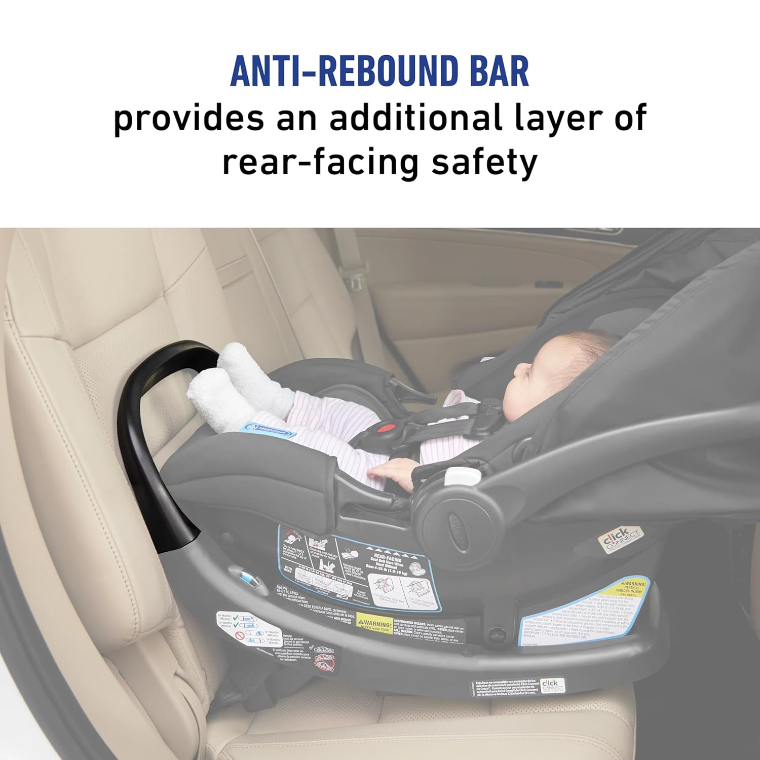 Graco SnugRide SnugFit Infant Car Seat, Baby Car Seat with Anti Rebound Bar for Extra Safety, No-Rethread Harness, LATCH Equipped Carseat, Baby Essentials, Gift for New Parents, Gotham - Image 4