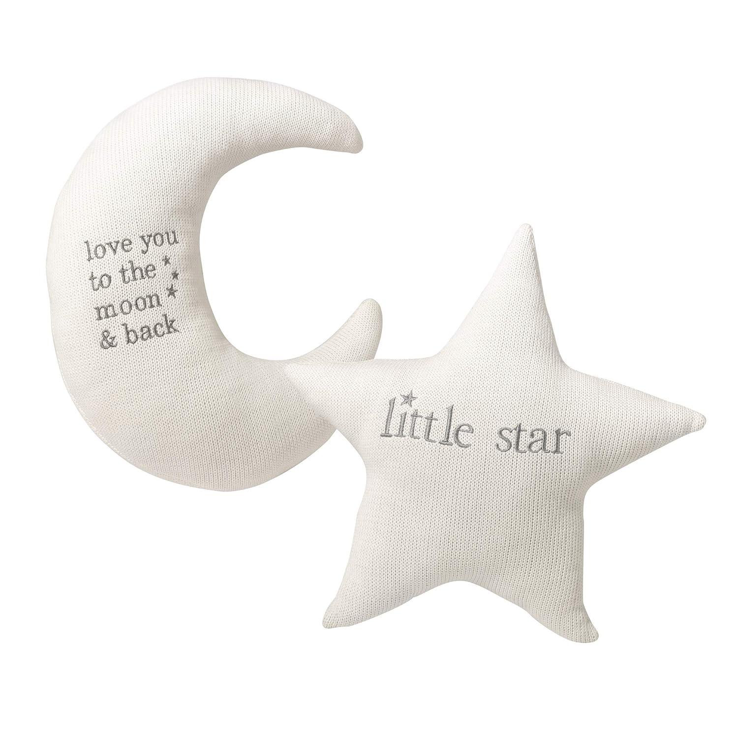 Lillian Rose White Star and Gray Moon Nursery Pillow Set - Image 2
