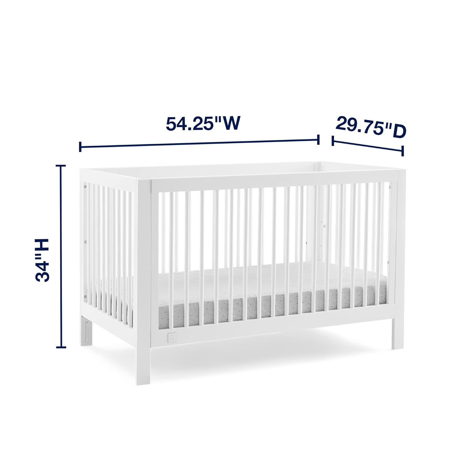 GAP babyGap Charlie 6-in-1 Convertible Crib - Greenguard Gold Certified, Bianca White - Image 8