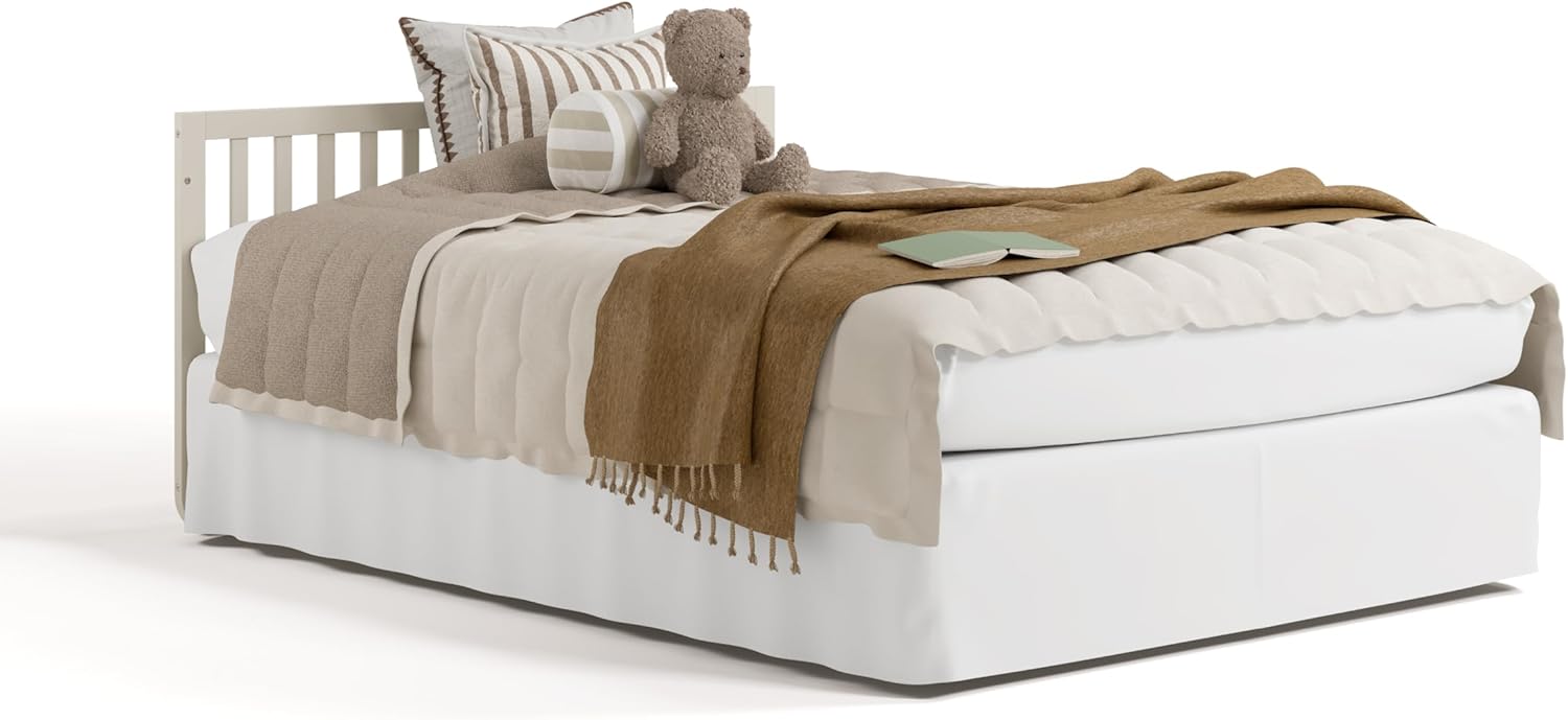 Storkcraft Amalfi Convertible Crib with Toddler Guardrail (Frosted Oat & Driftwood) – GREENGUARD Gold Certified, Toddler Bed Conversion Kit Included, Fits Standard Crib Mattress, Converts to Full Bed - Image 15