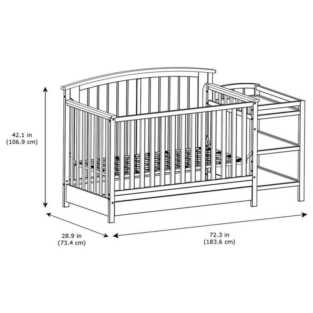 Storkcraft Steveston 5-in-1 Convertible Crib and Changer with Drawer (White) – GREENGUARD Gold Certified, Crib and Changing -Table Combo with Drawer, Converts to Toddler Bed, Daybed and Full-Size Bed - Image 10