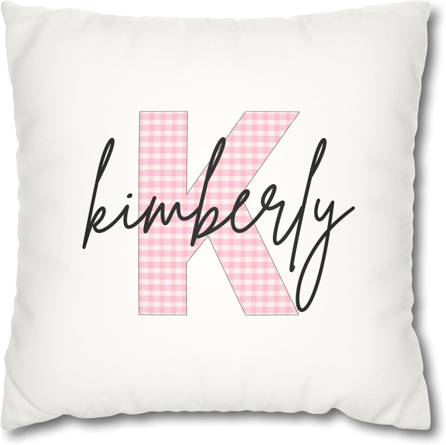 Personalized Name Pillow Custom Gingham Initial Monogram Throw Pillow with Kids Name Baby Nursery Décor Toddler Pillow Boys & Girls Room Decor Teen Bedroom Dorm Accent Cushion Birthday Gift - Image 8