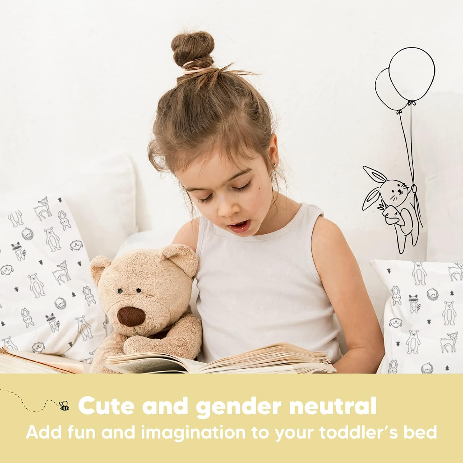 Toddler Pillow with Pillowcase - 13x18 My Little Dreamy Kids Travel Bed Pillows for Sleeping, Organic Cotton Small Pillowcase, Soft & Breathable, Machine Washable, Toddlers 2-5 Years Old (KeaFriends) - Image 10