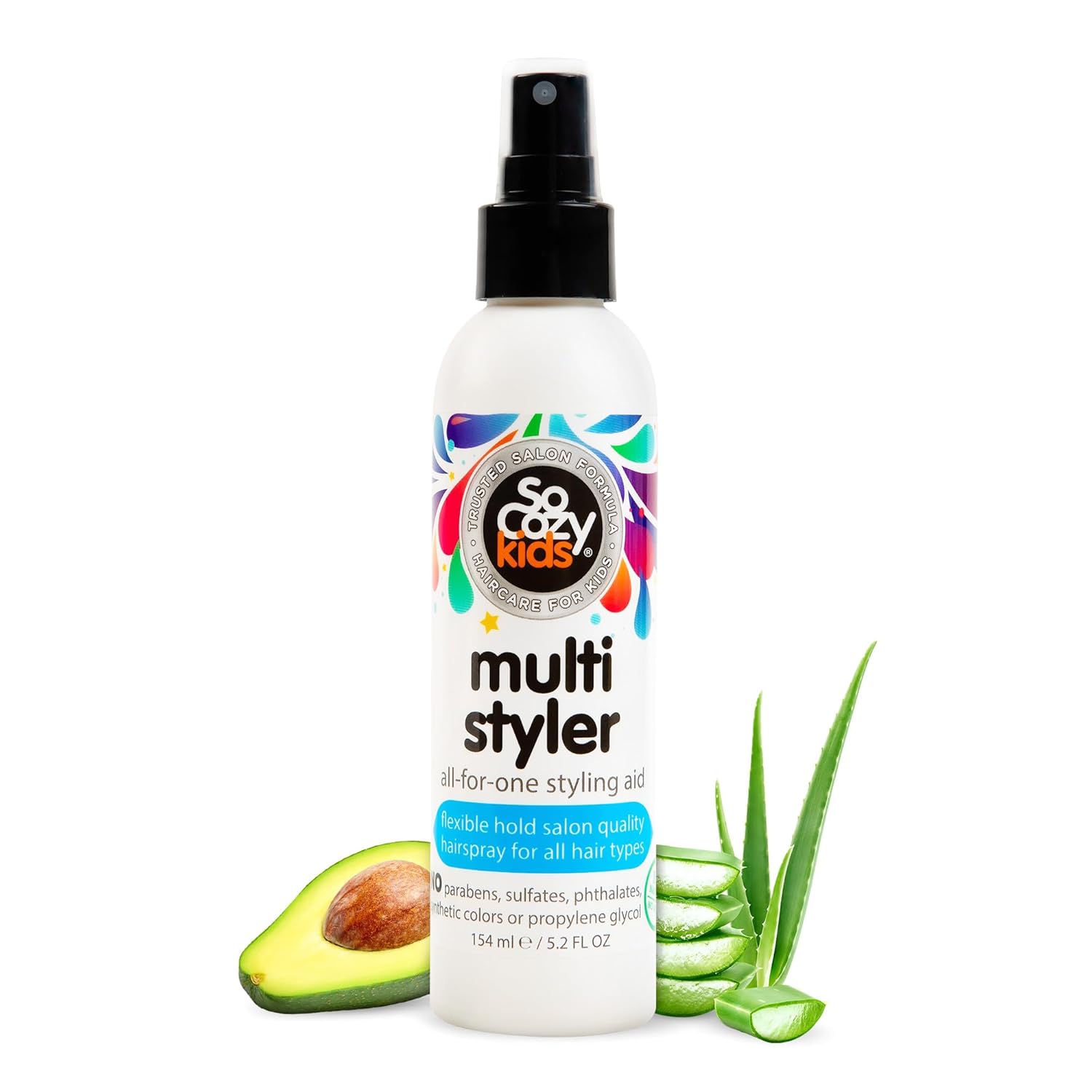 SoCozy Multi Styler, Styling Hair Spray for Kids, Safe for Everyday Use (5.2 Fl Oz) Holds Like a Light Gel, Gentle Formula with Quinoa, Vitamin B5 & Aloe, No Parabens, Sulfates or Synthetic Colors - Image 2