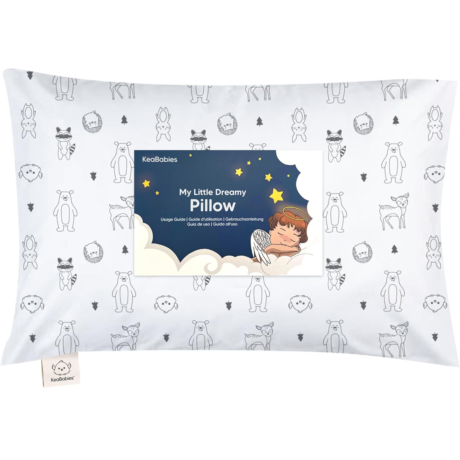 Toddler Pillow with Pillowcase - 13x18 My Little Dreamy Kids Travel Bed Pillows for Sleeping, Organic Cotton Small Pillowcase, Soft & Breathable, Machine Washable, Toddlers 2-5 Years Old (KeaFriends) - Image 2