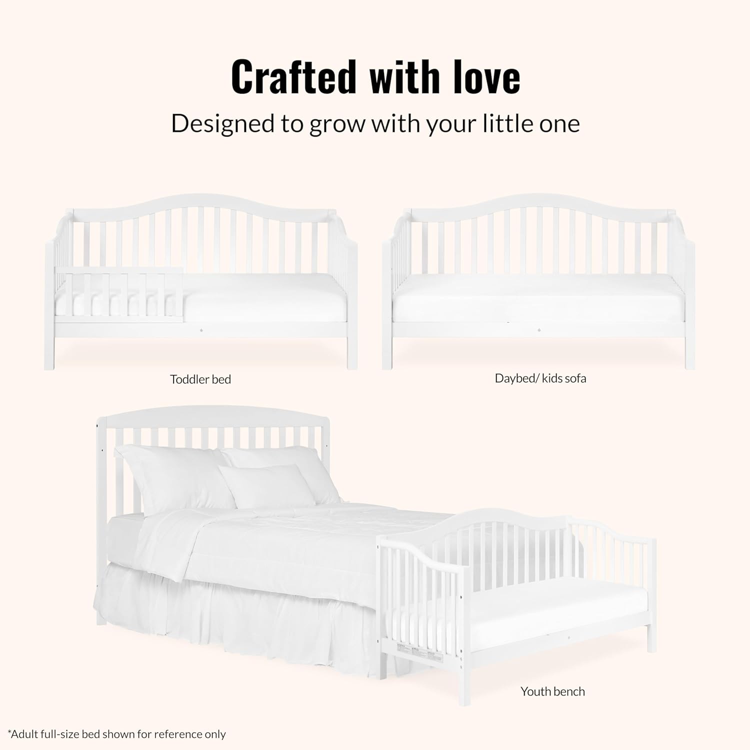 Dream On Me Austin Toddler Day Bed In White, Greenguard Gold Certified, JPMA Certified, Non-Toxic Finishes, Low To Floor Design, Side Safety Guard Rail - Image 7