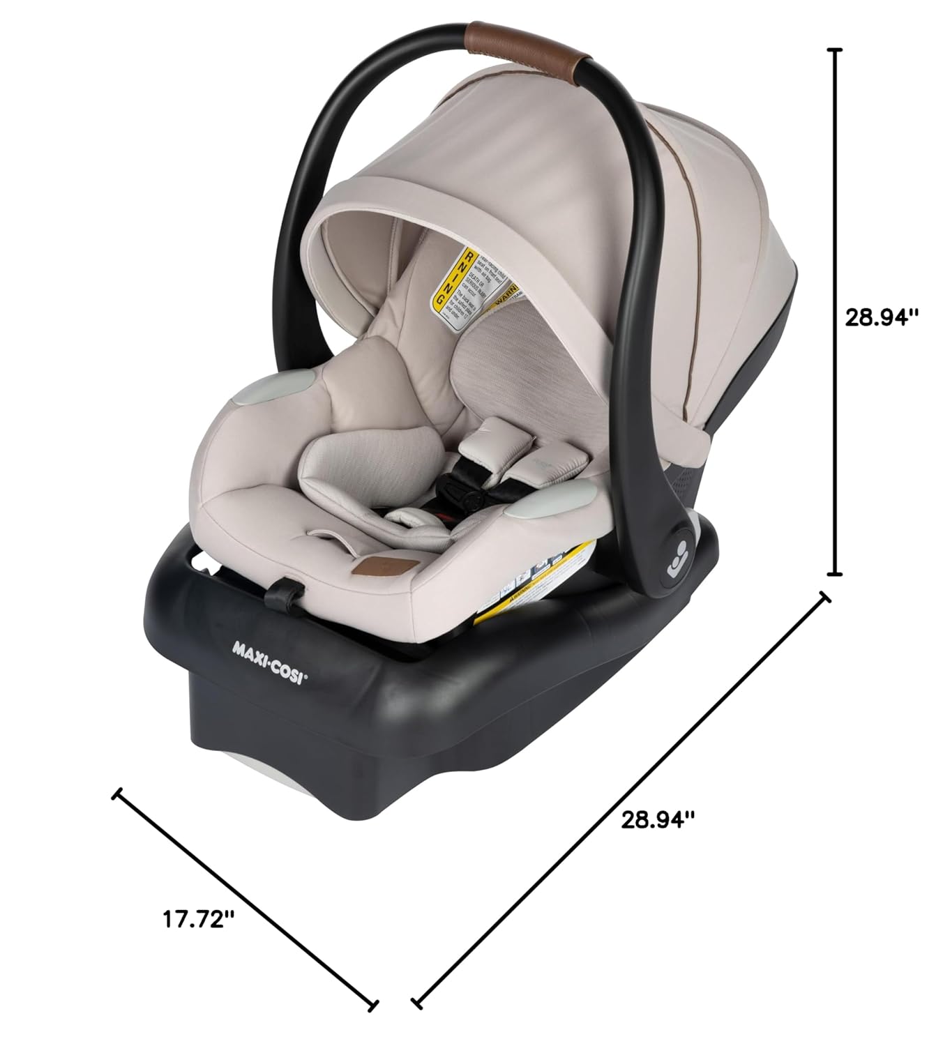 Maxi-Cosi Mico Luxe Infant Car Seat with Base, Rear Facing Car Seat for Babies, Baby Carseat 4-30 lbs, Baby Car Seats, Infant Car Seats, New Hope Tan - Image 9