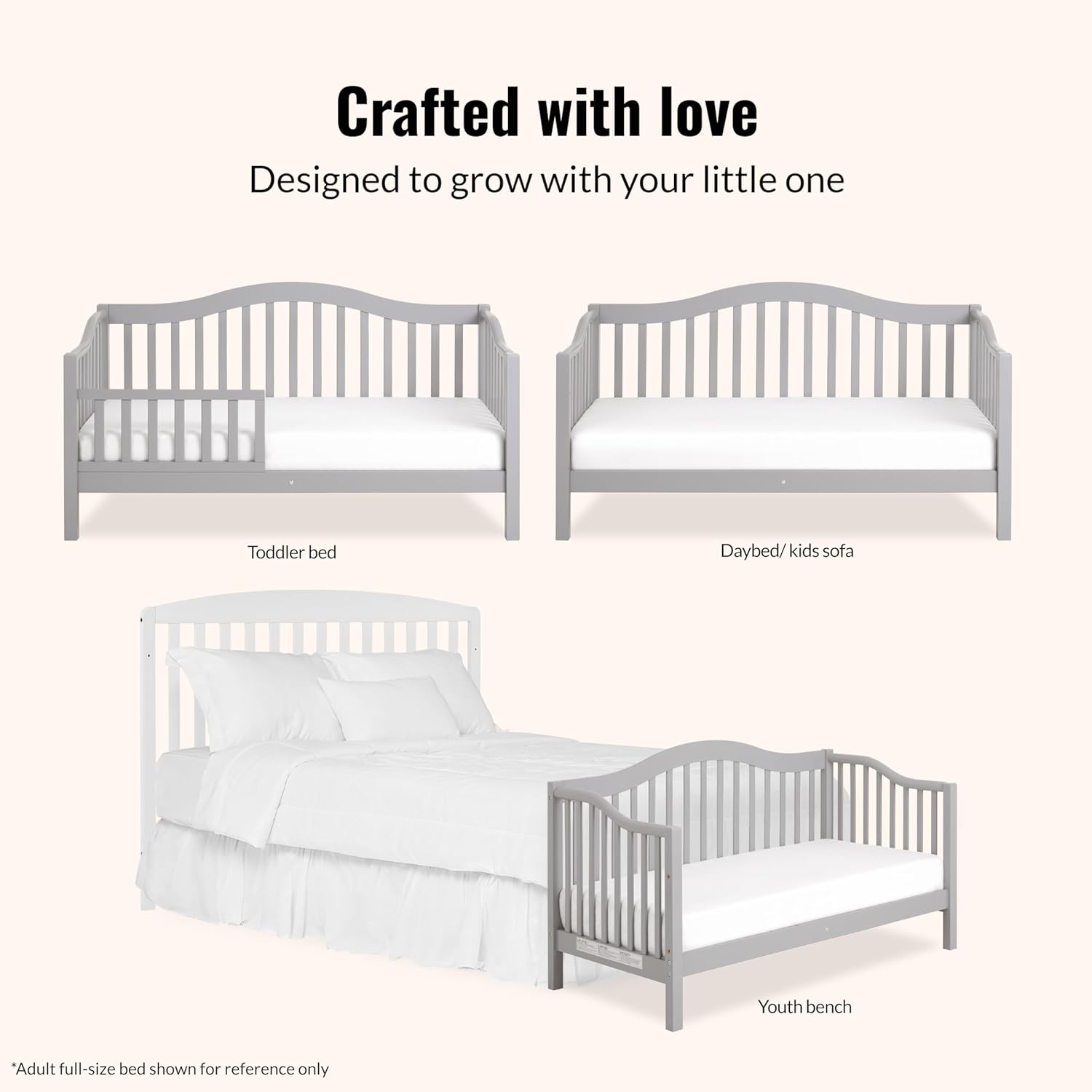 Dream On Me Austin Toddler Day Bed in Pebble Grey, Greenguard Gold Certified - Image 7