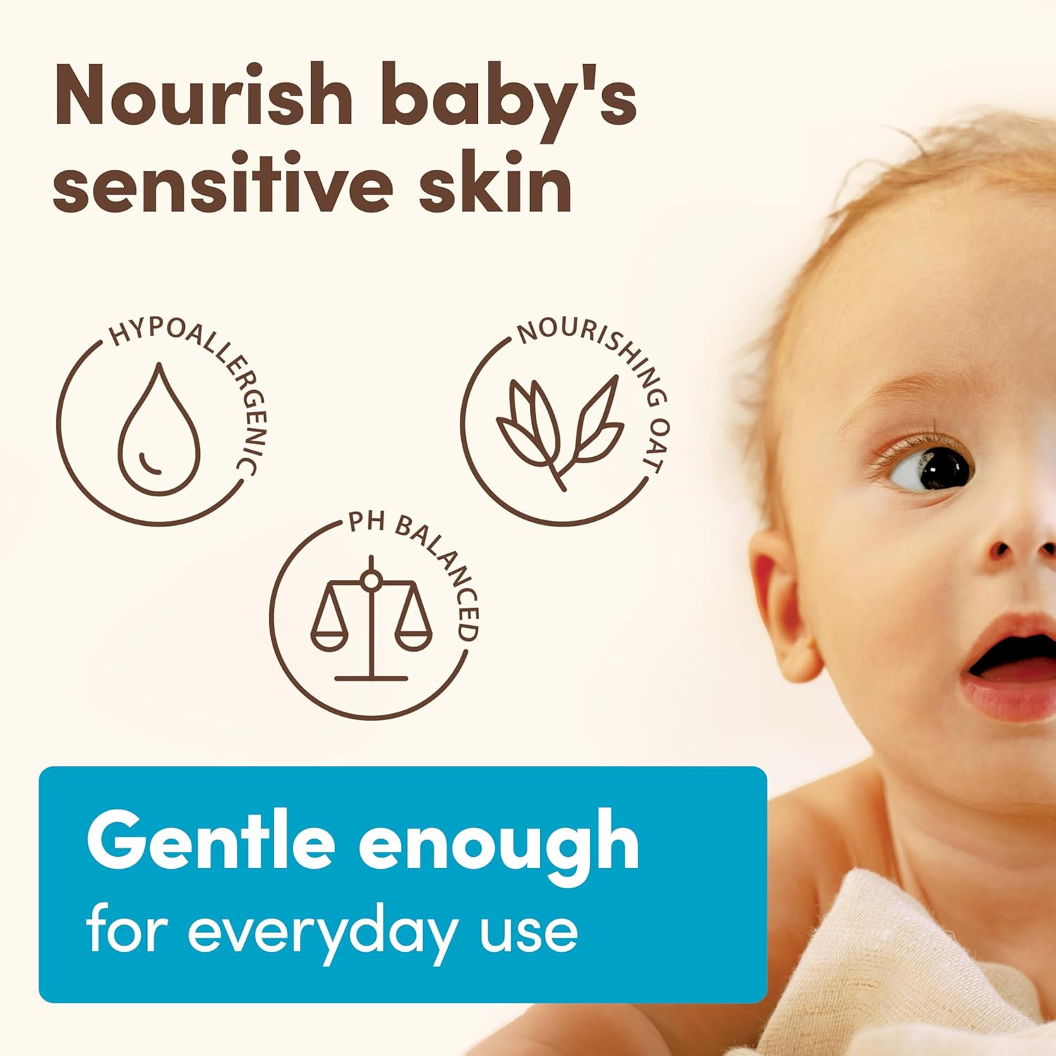 Aveeno Baby Daily Moisture Body Lotion for Sensitive Skin, Hypoallergenic Moisturizing Baby Lotion with Nourishing Oatmeal to Deeply Moisturize Baby's Skin, Fragrance-Free, 18 fl. oz - Image 7