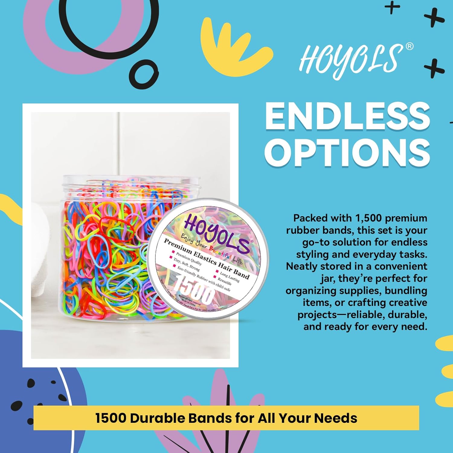 HOYOLS Baby Hair Ties Hair Rubber Bands for Toddler Infants Kids Girls Thin Small Hair Elastics TPU 1500 Piece Pack - Image 5