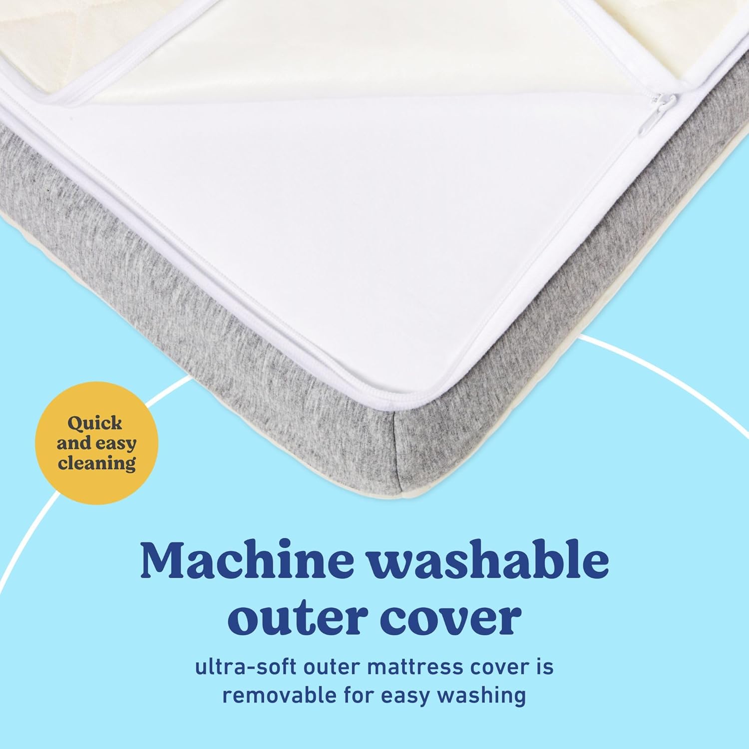 Graco Ultra 2-in-1 Premium Dual Sided Crib & Toddler Mattress - GREENGUARD Gold, CertiPUR-US Certified Foam, Machine Washable Cover with 100% Waterproof Surface, Fits Standard Baby Crib & Toddler Beds - Image 7