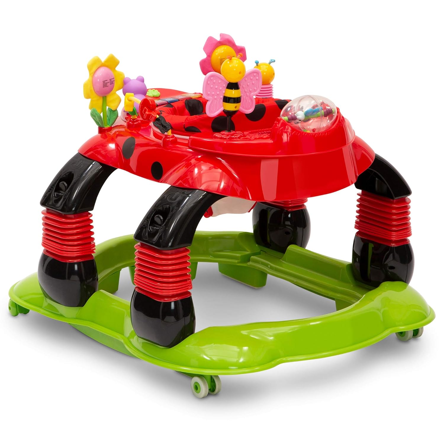 Delta Children Lil Play Station 4-in-1 Activity Walker - Rocker, Activity Center, Bouncer, Walker - Adjustable Seat Height - Fun Toys for Baby, Sadie the Ladybug - Image 8