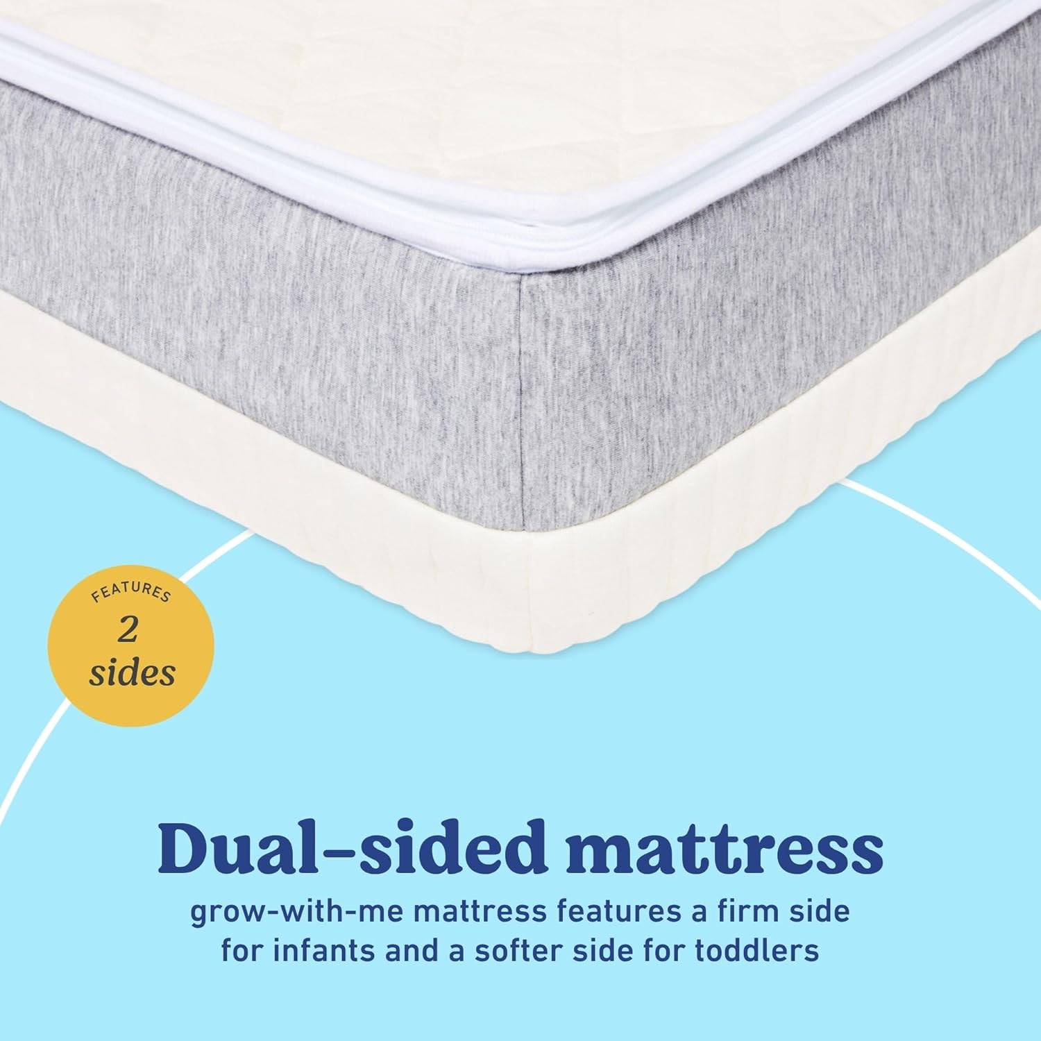 Graco Ultra 2-in-1 Premium Dual Sided Crib & Toddler Mattress - GREENGUARD Gold, CertiPUR-US Certified Foam, Machine Washable Cover with 100% Waterproof Surface, Fits Standard Baby Crib & Toddler Beds - Image 4