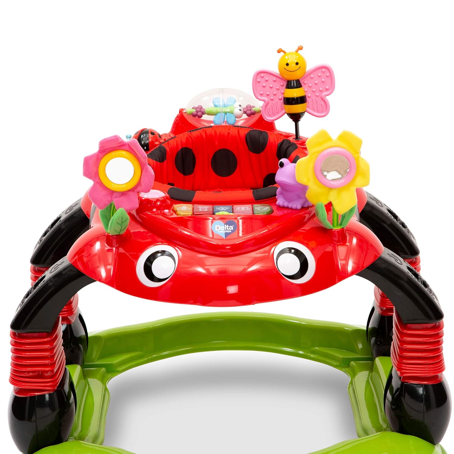 Delta Children Lil Play Station 4-in-1 Activity Walker - Rocker, Activity Center, Bouncer, Walker - Adjustable Seat Height - Fun Toys for Baby, Sadie the Ladybug - Image 6