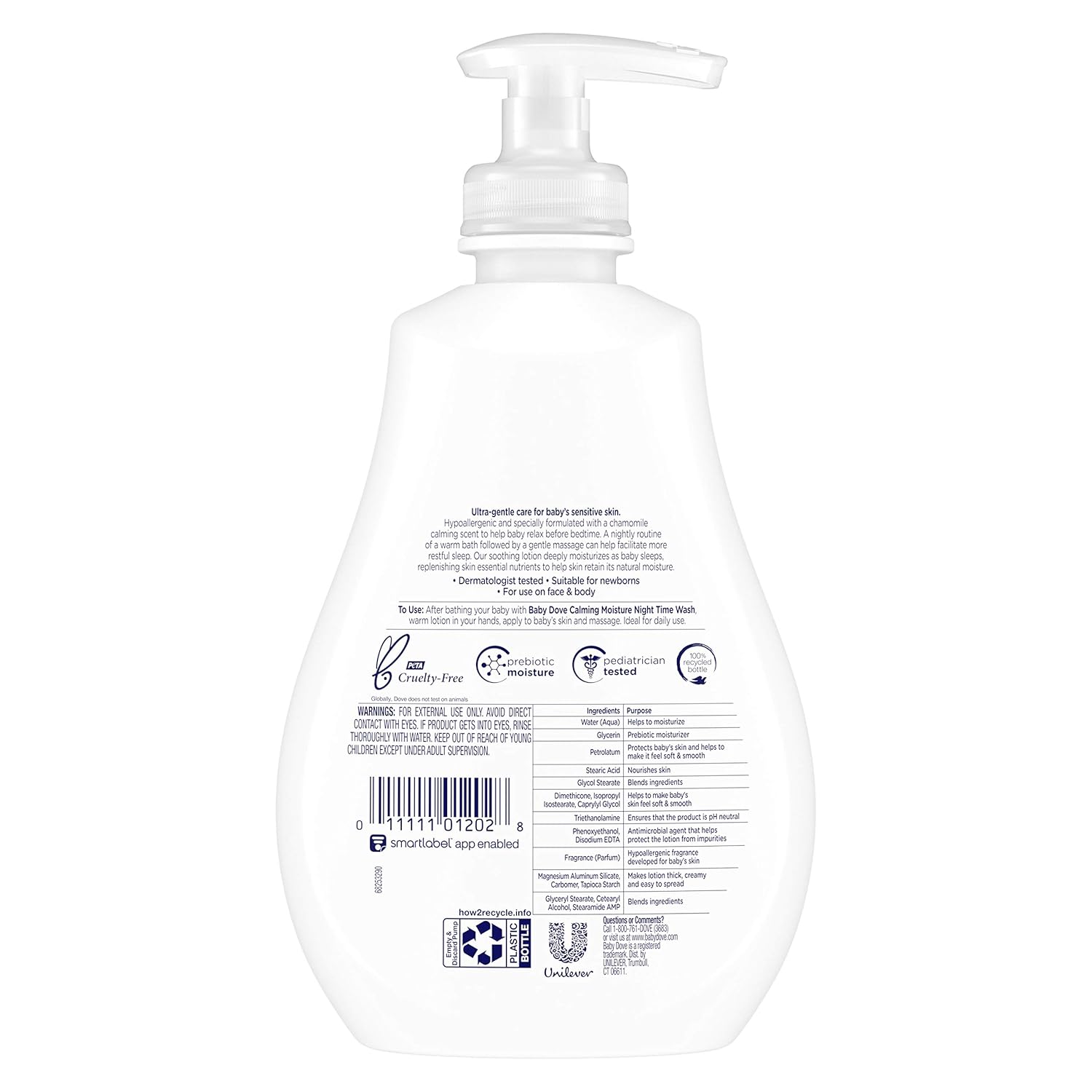 Baby Dove Sensitive Skin Care Baby Lotion For a Soothing Scented Lotion Calming Moisture Hypoallergenic and Dermatologist-Tested 13 oz - Image 3