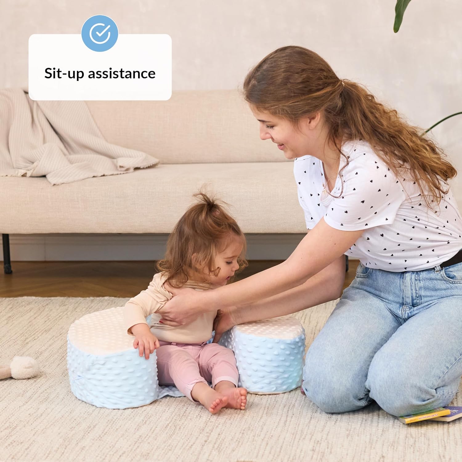 Baby Sit Up Pillow | Baby Pillow for Sitting Up | Comfortable Infant Seat for Early Sitting & Playtime | Soft & Stable Seat with Ring | Suitable from 4 Months - Image 4