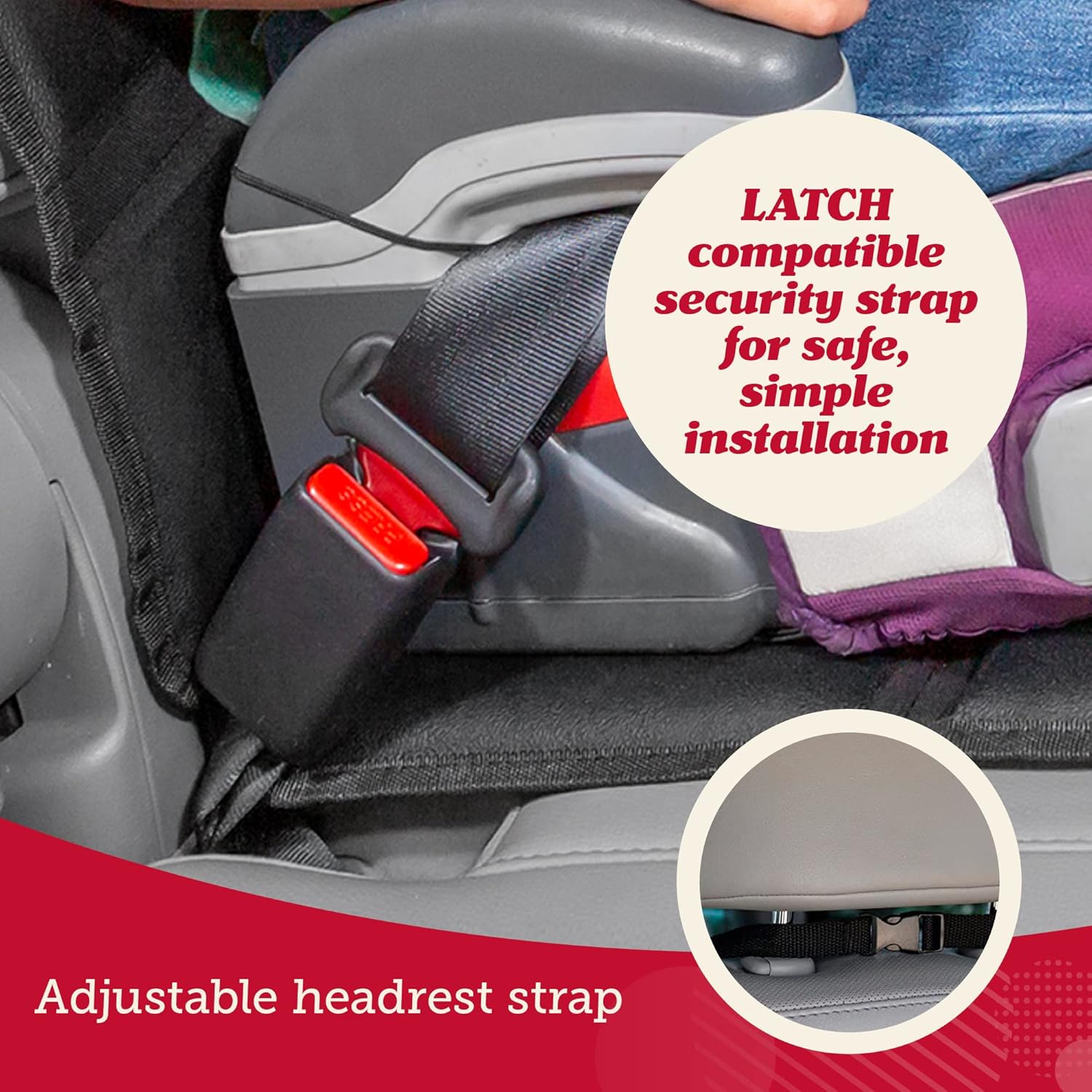 Lusso Gear Car Seat Protector for Baby Car Seat - Thick Padding - Seat Protector Under Baby Car Seat with 2 Mesh Storage Pockets - Black Waterproof Baby Car Seat Protector - Non-Slip Padded Backing - Image 4