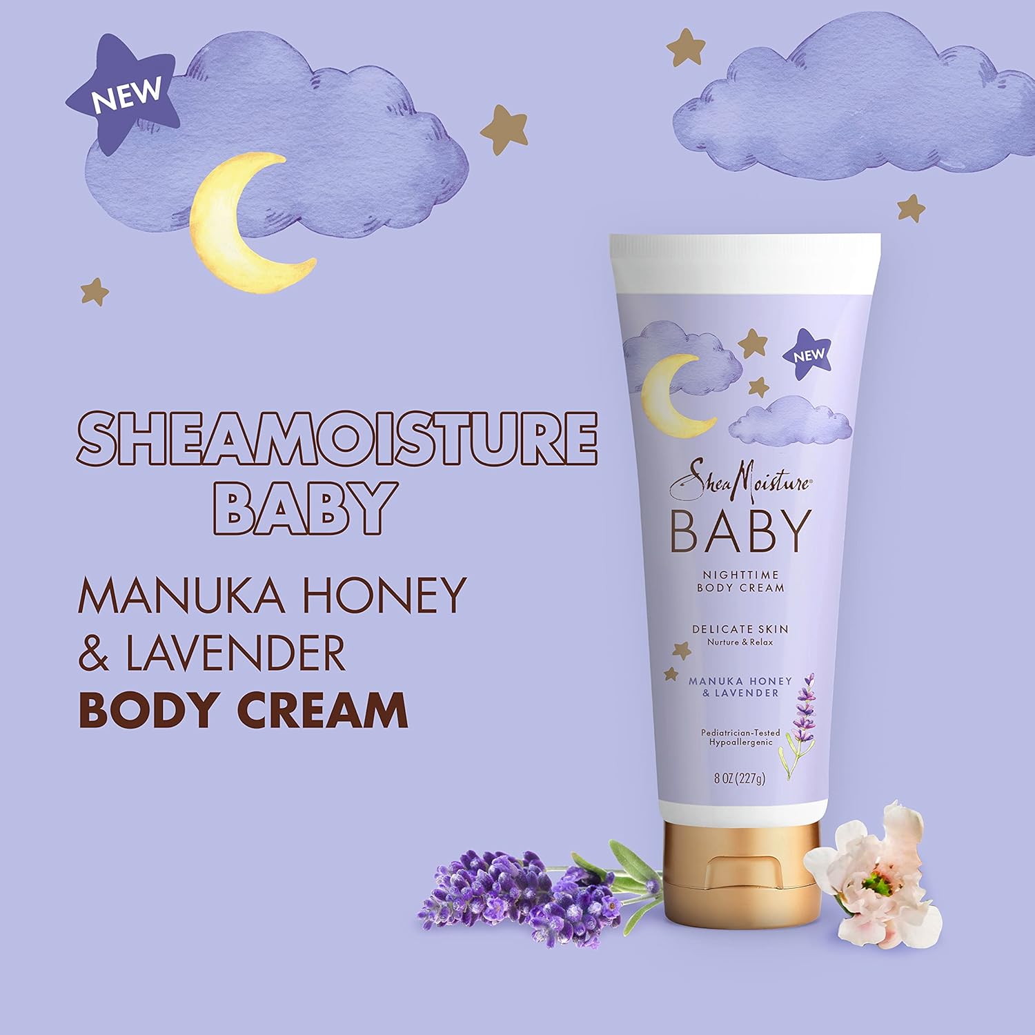 SheaMoisture Baby Moisturizer Manuka Honey & Lavender for Delicate Hair and Skin Nighttime Hair and Skin Care Regimen 8 oz - Image 5