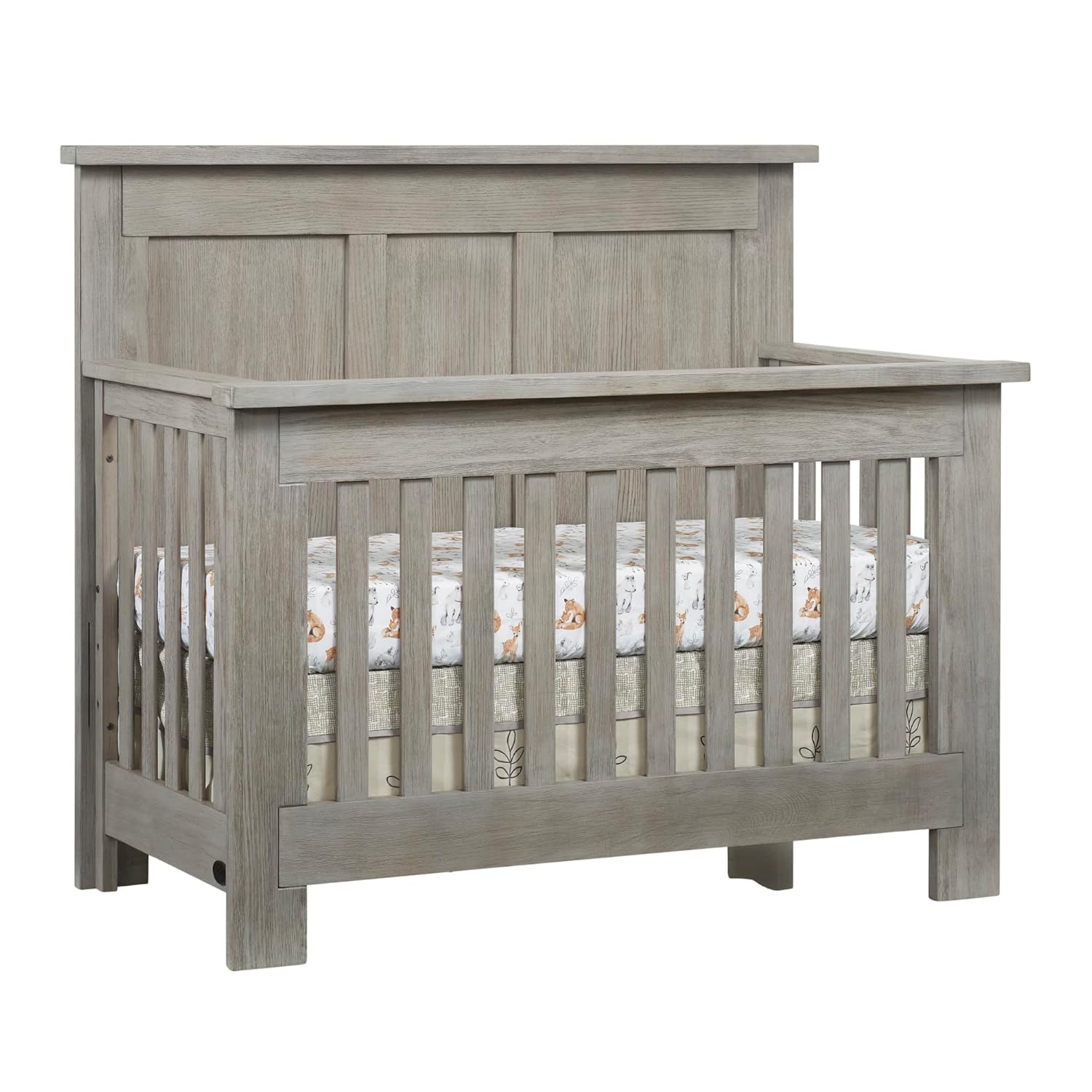Soho Baby Hanover Premium 4-in-1 Convertible Crib, Flat-Top Headboard, Oak Gray, GreenGuard Gold Certified - Image 2