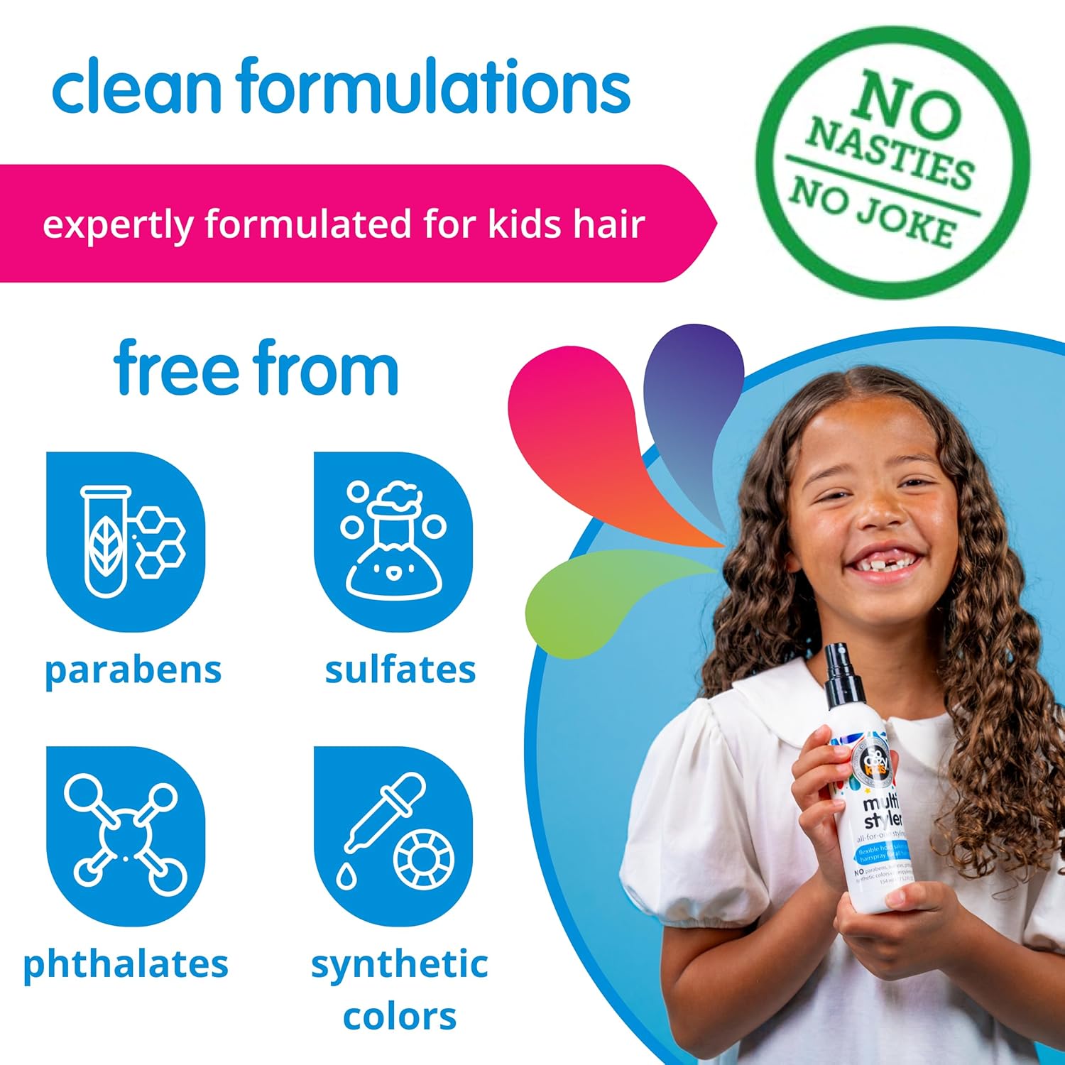 SoCozy Multi Styler, Styling Hair Spray for Kids, Safe for Everyday Use (5.2 Fl Oz) Holds Like a Light Gel, Gentle Formula with Quinoa, Vitamin B5 & Aloe, No Parabens, Sulfates or Synthetic Colors - Image 7