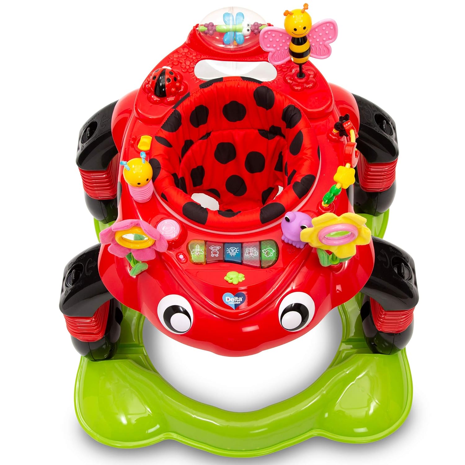 Delta Children Lil Play Station 4-in-1 Activity Walker - Rocker, Activity Center, Bouncer, Walker - Adjustable Seat Height - Fun Toys for Baby, Sadie the Ladybug - Image 5