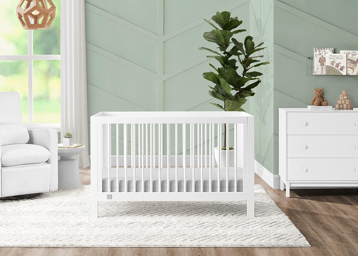 GAP babyGap Charlie 6-in-1 Convertible Crib - Greenguard Gold Certified, Bianca White - Image 3