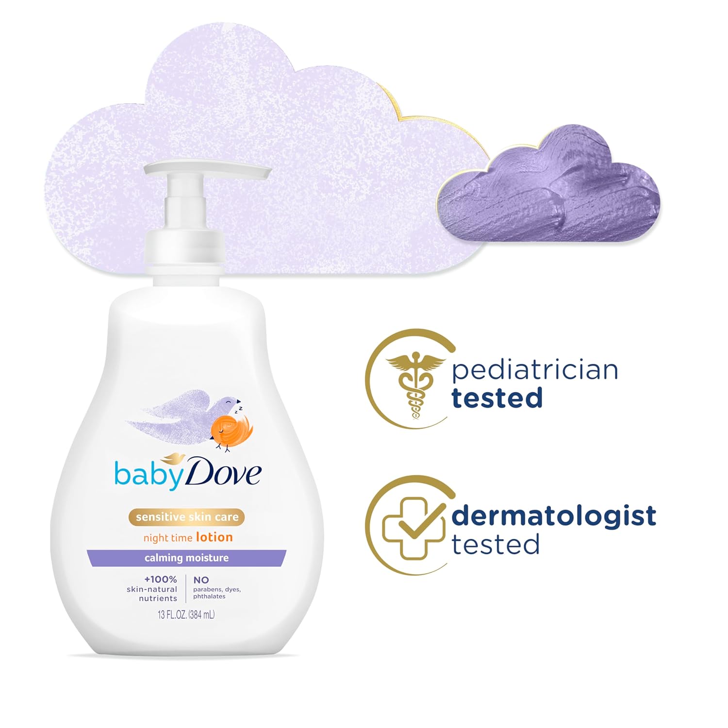 Baby Dove Sensitive Skin Care Baby Lotion For a Soothing Scented Lotion Calming Moisture Hypoallergenic and Dermatologist-Tested 13 oz - Image 4