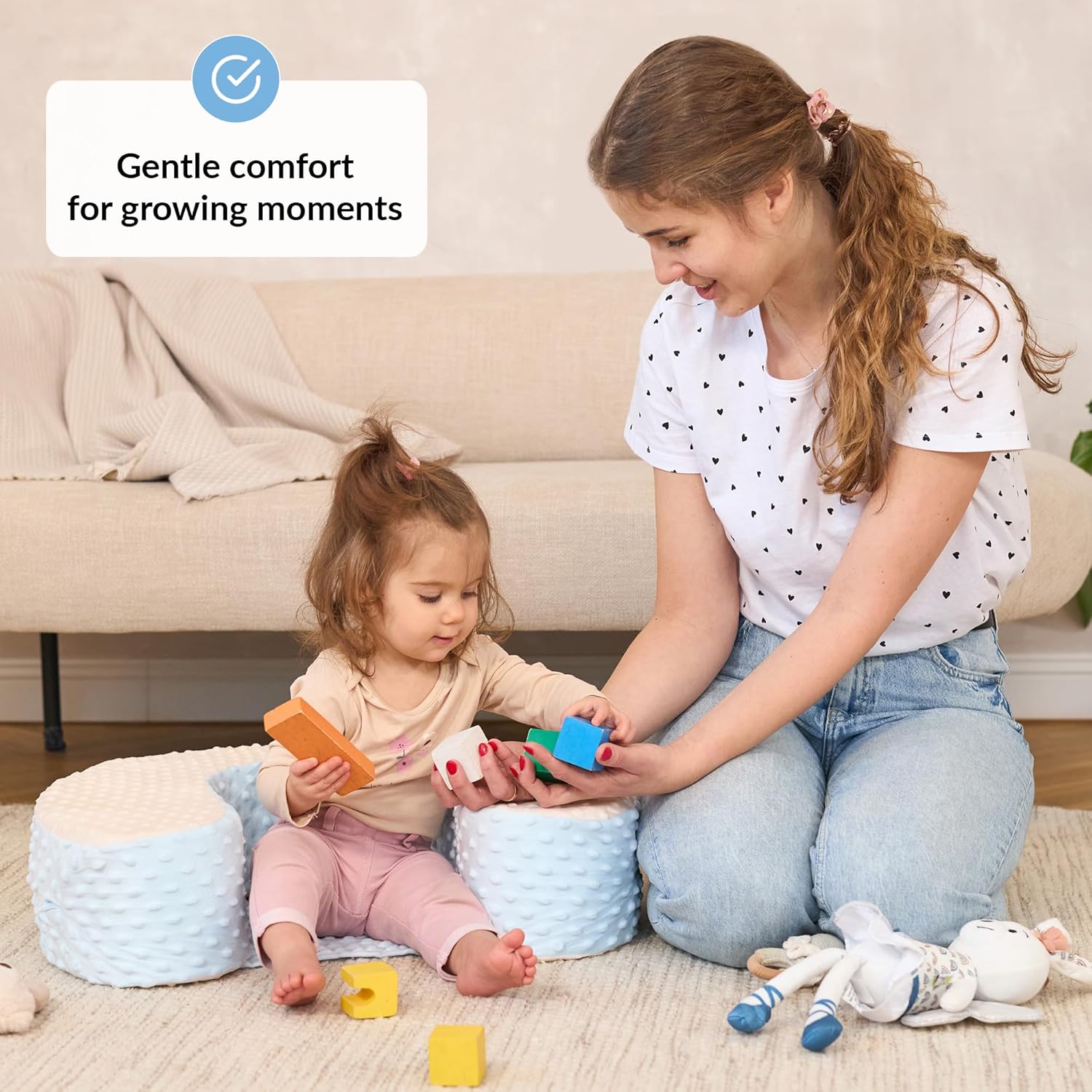 Baby Sit Up Pillow | Baby Pillow for Sitting Up | Comfortable Infant Seat for Early Sitting & Playtime | Soft & Stable Seat with Ring | Suitable from 4 Months - Image 3