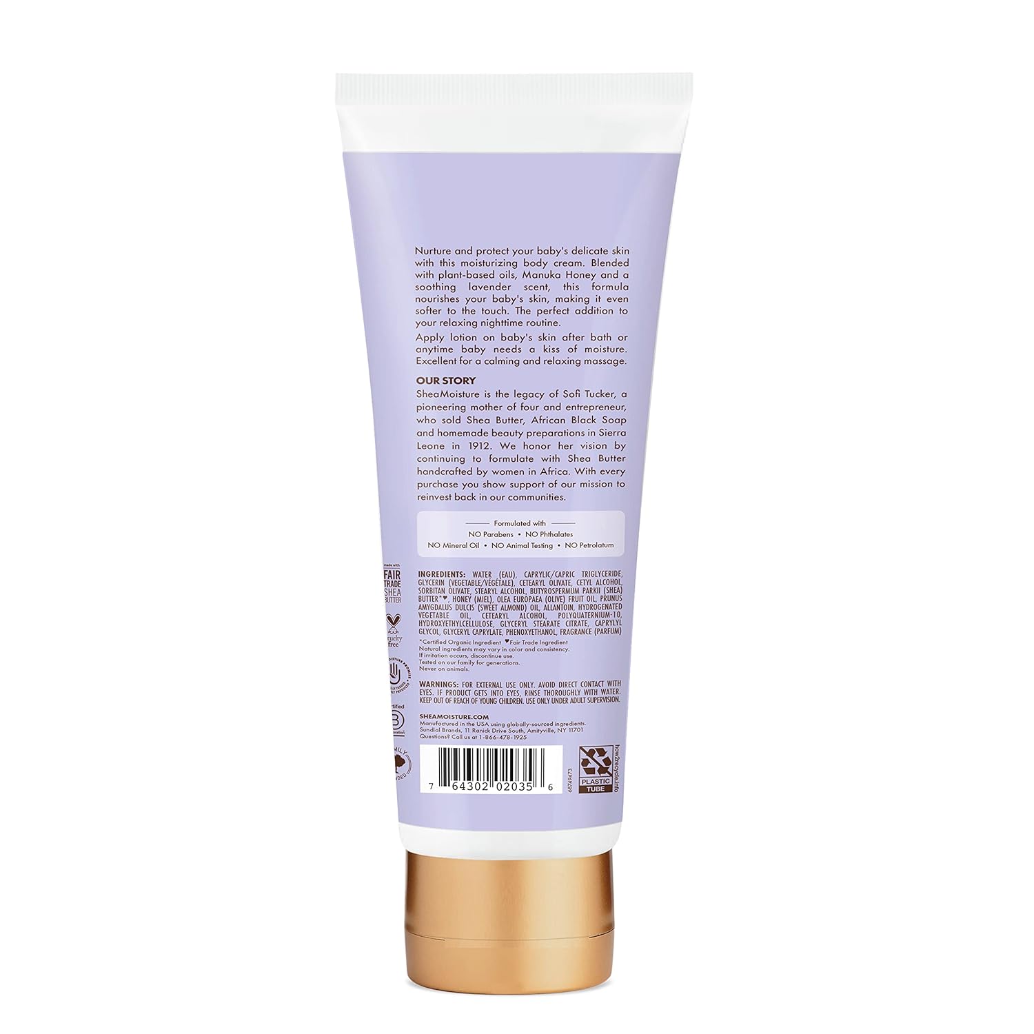 SheaMoisture Baby Moisturizer Manuka Honey & Lavender for Delicate Hair and Skin Nighttime Hair and Skin Care Regimen 8 oz - Image 3