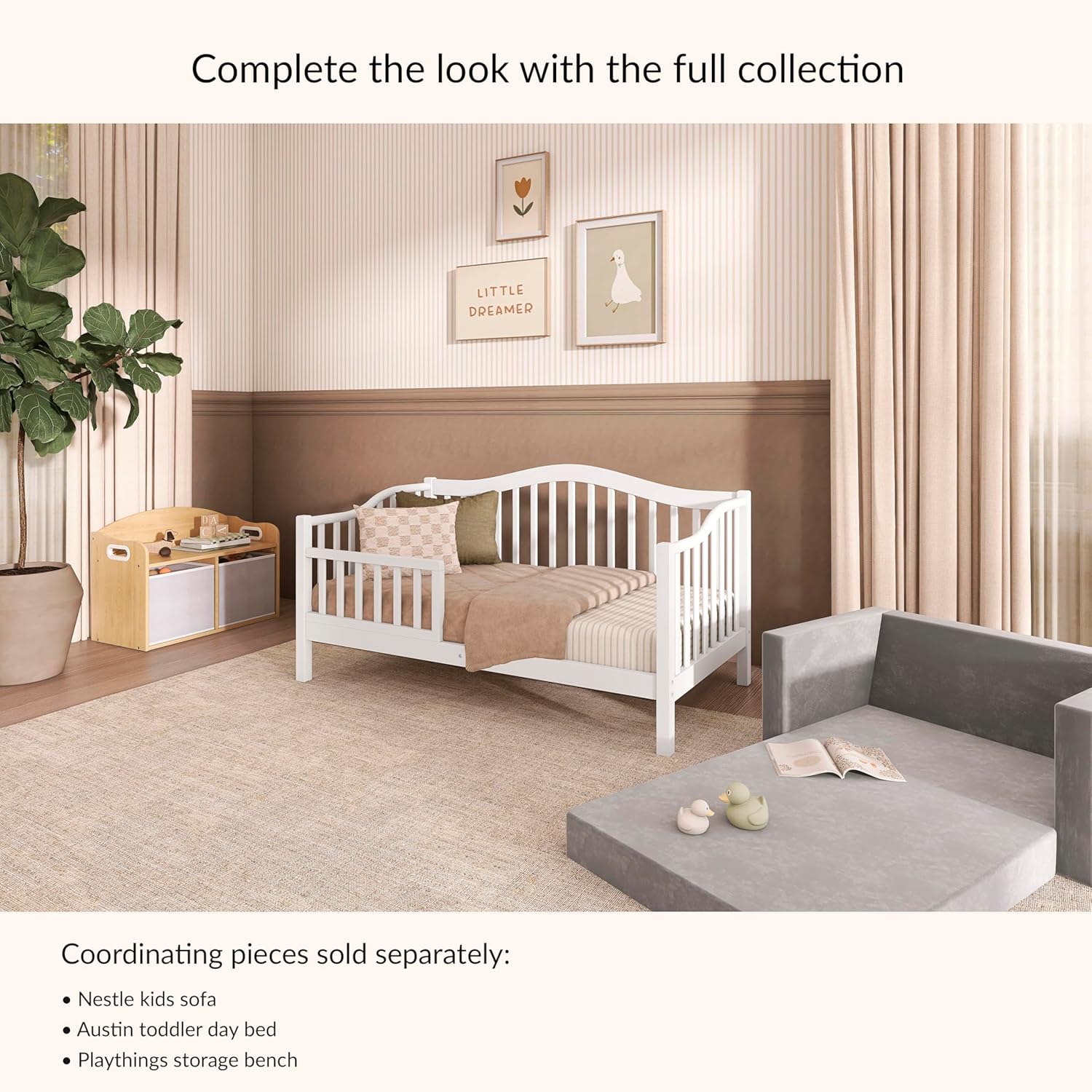 Dream On Me Austin Toddler Day Bed In White, Greenguard Gold Certified, JPMA Certified, Non-Toxic Finishes, Low To Floor Design, Side Safety Guard Rail - Image 8