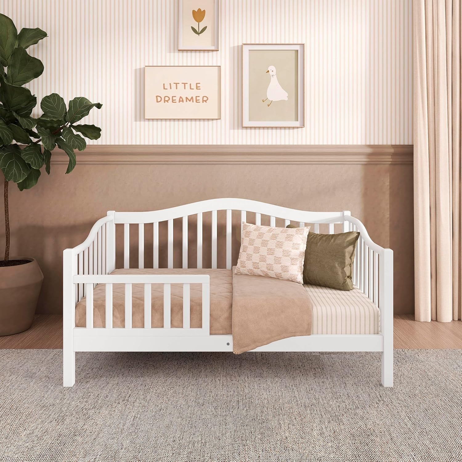 Dream On Me Austin Toddler Day Bed In White, Greenguard Gold Certified, JPMA Certified, Non-Toxic Finishes, Low To Floor Design, Side Safety Guard Rail - Image 3