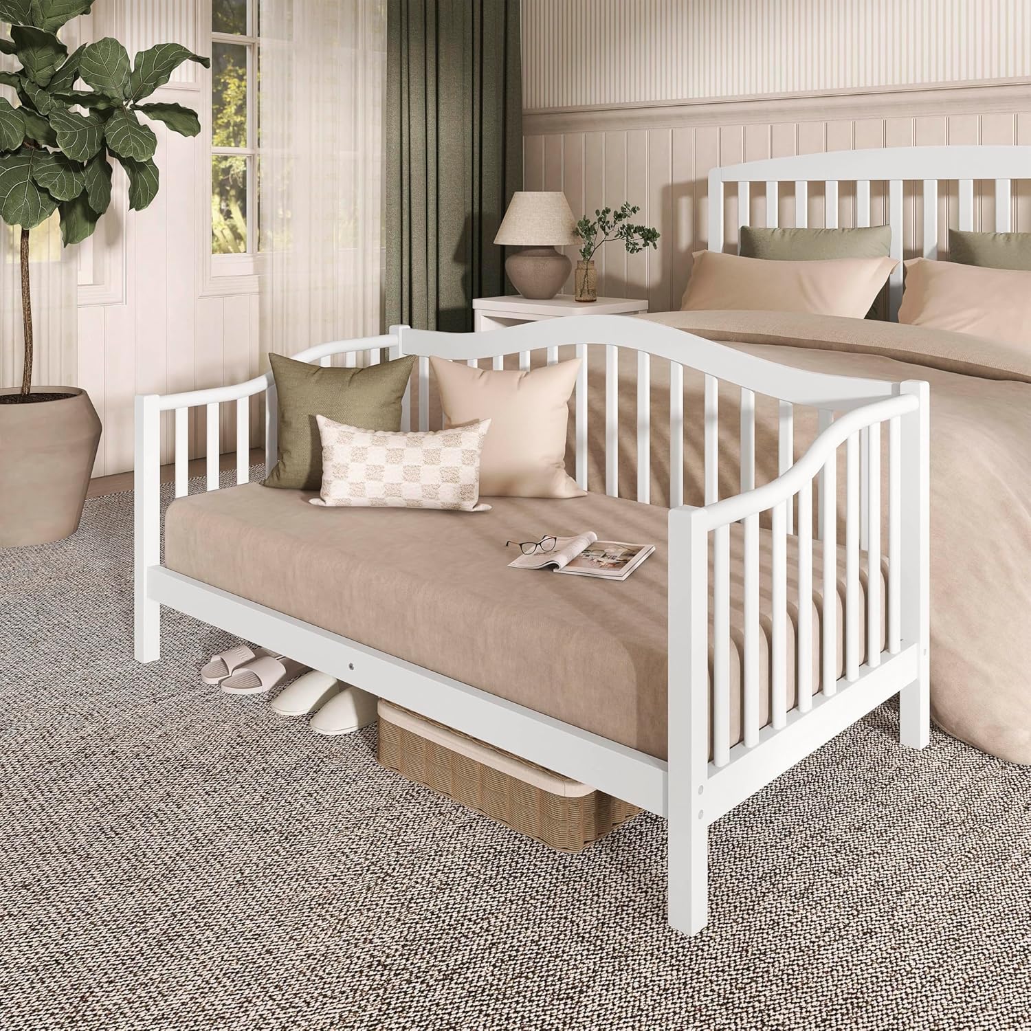 Dream On Me Austin Toddler Day Bed In White, Greenguard Gold Certified, JPMA Certified, Non-Toxic Finishes, Low To Floor Design, Side Safety Guard Rail - Image 9