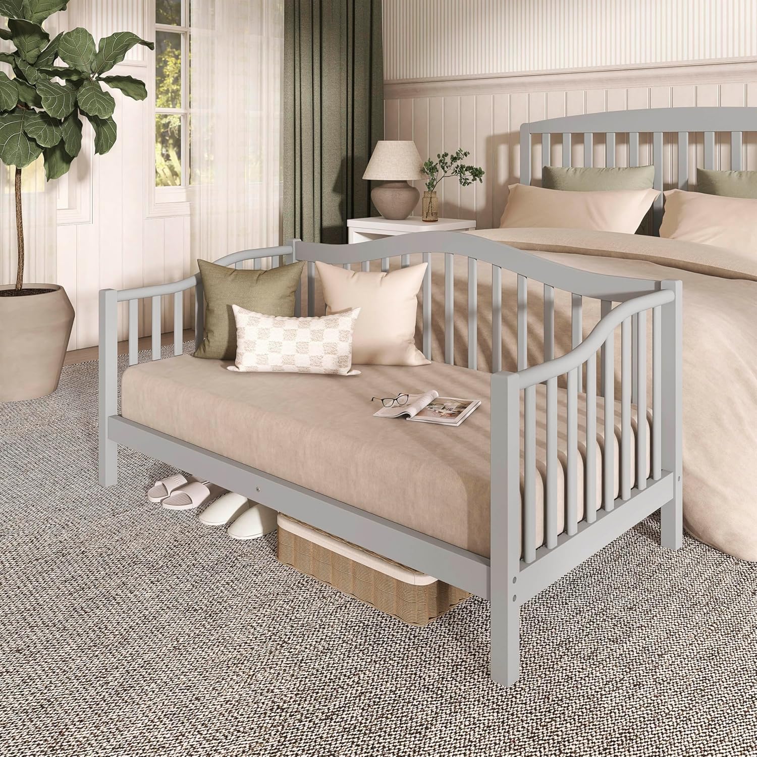 Dream On Me Austin Toddler Day Bed in Pebble Grey, Greenguard Gold Certified - Image 9