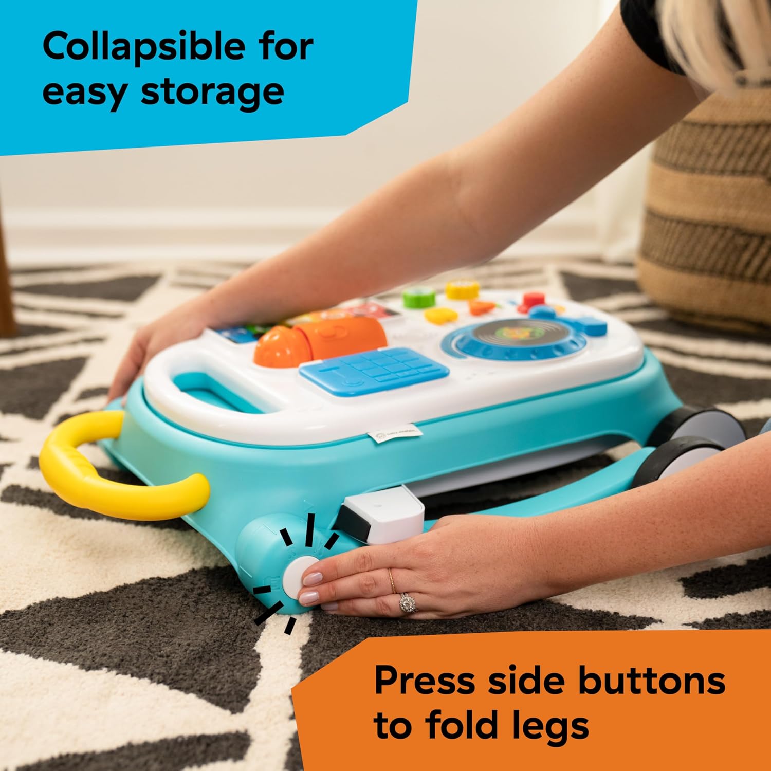 Baby Einstein Musical Mix ‘N Roll Learning Walker, 4-in-1 Push Walker, Activity Center, Toddler Table & Floor Toy, 6-36 Months, Blue - Image 9