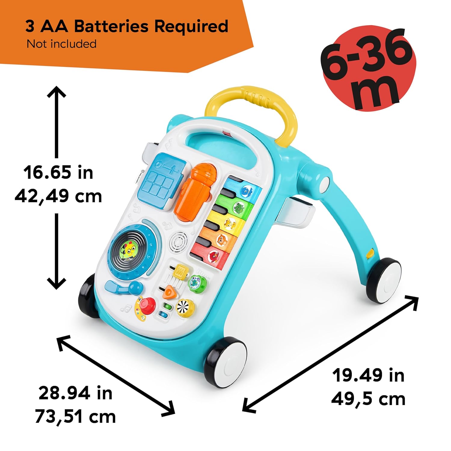 Baby Einstein Musical Mix ‘N Roll Learning Walker, 4-in-1 Push Walker, Activity Center, Toddler Table & Floor Toy, 6-36 Months, Blue - Image 8